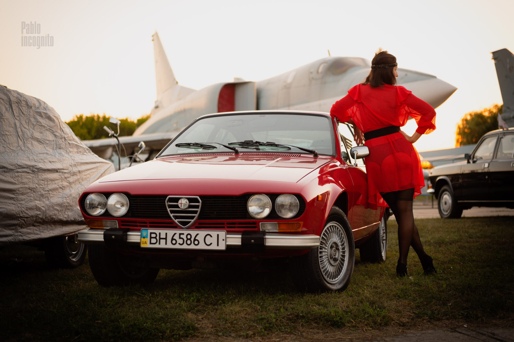 Red Alfa Romeo Gtv Nude And Car Bottomless Pablo Incognito