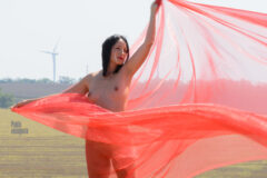 Nude photoshoot with windmills