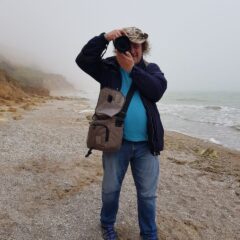 Nude photographer Pablo Incognito on the beach in the fog