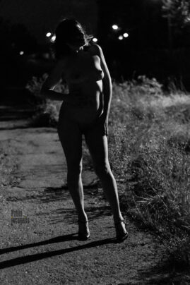 Black and white nude night photography