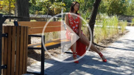 Nude model Iren Adler walks in the park with bikini highlights. Video. Pablo Incognito