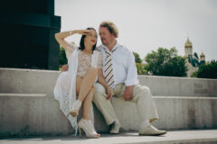 Nude photographer Pablo Incognito and Irene Adler. Nudist wedding.