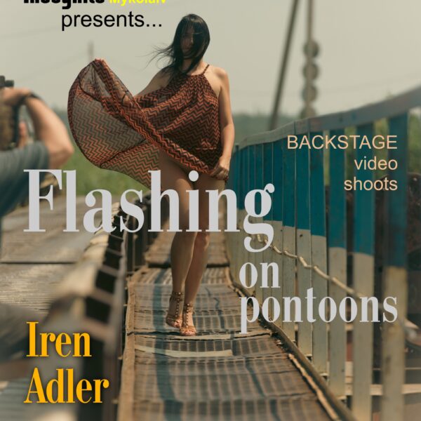 Poster photo nude walk on the bridge